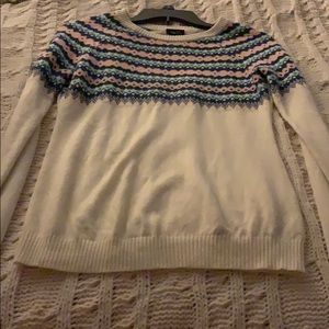 White multi-color sweater